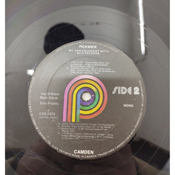 Elvis Presley – You'll Never Walk Alone Vinyl LP RCA Camden CAS-2472 - Picture 5 of 7